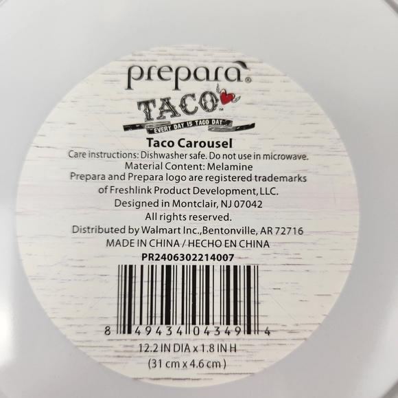 Taco Holder Carousel Tray Rack Holds 10 Shells Dishwasher Safe Colorful - Picture 5 of 5